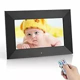 Vicloon 7' Digitaler Bilderrahmen, HD IPS Bildschirm, Foto/Musik/Video Player/Kalender/Alarm, mit Fernbedienung, Unterstützung USB/SD-Karte, Wandmontierbar (Non WiFi)