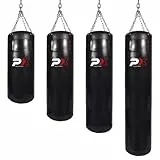 PX Allround Boxsack 40-45 kg gefüllt - schwarz 160 cm - Inkl. Stahlkette Aufhängung - Verstärktes Vinyl - Boxen, Kickboxen, Fitness, Training Zuhause