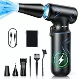 Famgoods Elektrische Staubgebläse,150000 U/min Staubgebläse Akku Air Duster,3-Gang Handgebläse Akku Stark Kabellose Druckluftspray für PC,Tastatur,Auto,Zuhause Reinigen,im Freien,Tragbar,Sofa