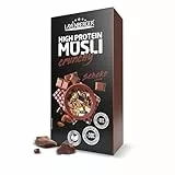 Layenberger High Protein Crunchy Müsli, 30% Eiweiß und 11% Ballaststoffe, vegan - 1er Pack (1x 375 g) - Schokolade