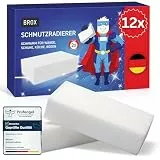 BROX Schmutzradierer – 12x Schwamm – Radierschwamm für weiße Wände, Schuhe und Böden – Robuster Zauberschwamm Magic Eraser für alle Arten von Flecken (12 Stück, XXL)