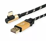 ROLINE GOLD USB 2.0 Kabel, USB A reversibel, ST - USB C ST 90° gewinkelt, 0,8 m