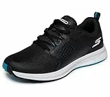 Skechers Club Golfschuh für Herren, wasserabweisend, Cleat-Sneaker, schwarz/weißer Rand, Größe 43