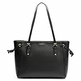 Lazarotti Bologna Leder Shopper Tasche Damen | Tote Bag mit seitlichen Kordelzügen | XL Schultertasche 36 cm