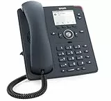 Snom D140 Desk VoIP-Festnetztelefon, Schiefergraues Gehäuse, 2 SIP-IdentitäTen, Energieeffizient (PoE Klasse 1), 2,8' TFT LCD, Graustufenanzeige, 360° Benachrichtigungsanzeige, 6+4 Funktionstasten