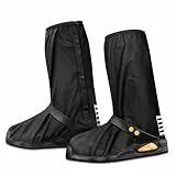 Ctrunit Wasserdichte Schuhüberzieher mit Reflektor, rutschfeste PVC-Regenstiefel, Schuhe mit Reißverschluss, regendicht, wiederverwendbar und faltbar, für Herren und Damen, Regenfüße, Gamaschen für