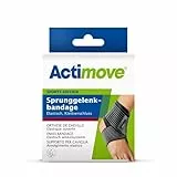Actimove SPORTS EDITION elastische Sprunggelenkbandage mit Klettverschluss - zur Stabilisierung und Kompression beim Sport - links oder rechts anwendbar - Schwarz, Medium