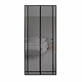 Sekey Fliegengitter Balkontür zuschneidbar – Magnet & selbstklebend, ohne Bohren | Insektenschutzvorhang für Balkon-, Terrassen- und Zimmertüren, 100x220 cm, Schwarz
