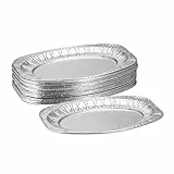 Relaxdays Servierplatten Alu, 25er Set, B x T: ca. 35 x 24 cm, Partyplatten Aufschnitt, Tropfschale Grillen, Silber