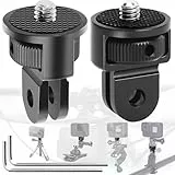 Begpoee 2 Stück Stativ Adapter, 360° Einstellung Stativ Adapter, 1/4 Zoll Adapter Kamerahalter, Gewinde Adapter Kamera, Mit 2 Schraubenschlüsseln, Für Gopro, Sjcam und Anderen Action-Kameras(Schwarz)