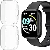 Blueshaweu Schutzhülle Kompatibel mit TOOBUR Smartwatch IDW26 1,83'', Flexibles TPU Vollschutz mit schutzfolie Kratzfest Hülle Für TOOBUR/Bambooinn/TMHAI IDW26 Smartwatch (transparent+transparent)