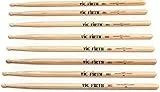Vic Firth American Classic Series Drumsticks - 5A - American Hickory - Holz Tip - Natur - 4 Paar Value Pack