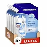Sagrotan Wäsche-Hygienespüler Himmelsfrische Nachfüller – Desinfektionsspüler für hygienisch saubere und frische Wäsche – 5 x 1,2 l Reiniger im praktischen Vorteilspack