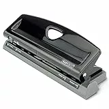 Rapesco 1725 Verstellbarer 6-Fach-Locher, 9 Blatt Stanzkapazität, Schwarz