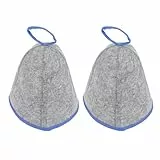 Dioche Wärmeisolierende, Saugfähige Saunakappe, 2 Stück Tragbare Bade-Sauna-Kopfbedeckung, Unisex, Leichte Badekappe für Männer und Frauen (Grau Blau)