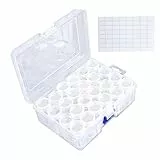 Saatgut-Aufbewahrungsbox, 60/24 Fächer, transparenter Saatgut-Organizer mit Deckel, transparent, wiederverwendbar, mit 64 Etikettenaufklebern, Aufbewahrung, , , Samen