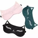 3 Stück Süße Schlafmaske Frauen Soft Katzen Augenmaske Damen Lustig Satin Augen Abdeckung Mit Cartoon Katzengesicht Seidene Niedliche Verstellbare Schlafaugenmaske Zum Reise Schlafen Verdunkelungs