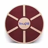 Yes4All Balance Board aus Holz; Brett mit hochwertiger rutschfester Oberfläche; Balance Trainer & Wackelbrett für das Ganzkörpertraining, Rot