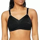 Sassa Damen Schalen BH, Soft-BH Jacquard Einfarbig, Gr. 85B (Herstellergröße:85B), Schwarz (Schwarz 00500)