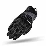 SHIMA RUSH Motorradhandschuhe - Atmungsaktive, Verstärkte, Stadt, Sommer, Touchscreen Handschuhe mit Knöchelprotektor, Handgelenk und Finger Aufpralldämpfer (Herren, Schwarz, L)