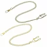 Xinjoduz 2 STK 36cm Dekorative Taschenuhr Kette Mit 2 Haken, Vintage-Metall Taschenuhrkette, Weste Uhrenkette, Clip Taschenuhren Kette Für Männer Frauen(Bronzefarbenem/Goldenem)