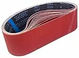 STEBRUAM Schleifbänder 100 x 915 mm,Schleifband Set je 3 x Korn 80/120/150/240/400 für Bandschleifer Schleifmaschine, Zum Schleifen, Feilen, Schärfen und Entrosten （15 Stück）