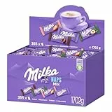 Milka Naps Mix – Mini-Schokoladentäfelchen in 4 Sorten: Alpenmilch, Erdbeer, Haselnuss, Crème au Cacao – 1 x 1,7kg