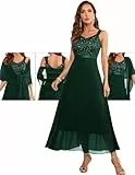 Berylove Damen Abendkleid L, Dunkelgrün, Einfarbig, Herzförmig, Ärmellos, Maxi, Formal, Hochzeitsgäste Abiballkleider, Elegante Kleider, BLP7079