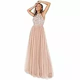 Maya Deluxe Damen Rl004 Mm Bridesmaid Dress, Taupe Blush, 42 EU