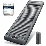 JEMULICE Isomatte Camping, 12CM Ultradicke Camping Luftmatratze mit Fußpumpe, Aufblasbare Matratze Kleines Packmaß, Ultraleichte Wasserdicht Outdoor Campingmatte Schlafmatte für Wandern, Zelt - Grau