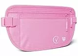 Vantamo Bauchtasche Damen Ultraflach mit RFID-Schutz, Geldgürtel für Reisen mit 2 Fächer und Verstellbarem Gurt, Hüfttasche Herren für Laufen und Wandern Passt für Reisepass, Bargeld und Telefon