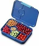 schmatzfatz Bento-Box für Kinder - BPA-frei, Auslaufsicher, 4-6 Fächer, Modular, Spülmaschinenfest, Brotdose für Kindergarten, Vesperbox, Snackbox, Navy Space, 20,8 x 4,5 x 15 cm