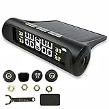 TPMS Reifendruckkontrollsystem, Reifendrucküberwachungssystem, mit LCD-Anzeige und 4 Externen Reifendrucksensor, Solar & USB Aufladbar, Monitor Auto Reifendruckkontrollsystem für RV, LKW, Van und SUV