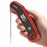 Meatmeet S1 Fleischthermometer Digital - 0,5s Sofortanzeige Grillthermometer, ±0,3 °C Genauigkeit, IP67 Wasserdicht Thermometer Kochen, Automatisch drehbares LED Display, durch Bewegung aufwachen