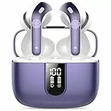 Bluetooth Kopfhörer, In Ear Kopfhörer Kabellos Bluetooth 5.3 mit 50H Tiefer Bass, 2024 Neue Kabellose Kopfhörer Noise Cancelling Earbuds mit 4 ENC Mic, IPX11 Wasserdicht , Klassisches Phantom-Violett