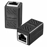 hb-digital 1x RJ45 LAN Kupplung CAT 6 Ethernet Netzwerk Verbinder Kabel Verlängerung für Netzwerkkabel, Patchkabel Adapter bis zu 10-Gigabit geschirmtes Doppelbuchse