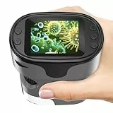 1000X Handy Digital Mikroskop für Kinder: 4K 2.0' Bildschirm Wiederaufladbar Mini Taschen Tragbares USB Trichome Mikroskope Science Kit mit Objektträger Set Geschenke für 4-12 Jährige