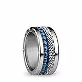 BERING Austauschbar Ringkombination für Damen in Silber & Blau mit einzigartigem Twist- & Change System, Mississippi