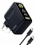 Baseus Picogo 100W USB C Ladegerät, Smart Display & Touch Control, 3-in-1 Schnellladeleistung, Fortschrittliches GaN Netzteil, Kompatibel mit MacBook, iPhone 17/16/15/14, Samsung, Pixel und mehr