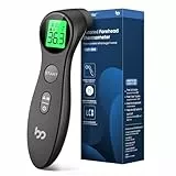 Kontaktloser Fieberthermometer für Babys, Für Kinder und Erwachsene,Stirn-Infrarot Digital-Thermometer, Stirn-Infrarot-Thermometer Digital, Fieberwarnung und 3-Farben-Anzeige (Schwarz)
