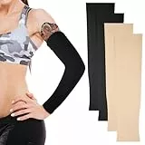 InnoHHustle 2 Paar Tattoo-Ärmel Abdeckung Unterarm Ellbogens Sonnenschutz Ärmlinge Armschutz Unterarm-Tattoo für Frauen Männer