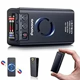 64GB Magnetisches Diktiergerät 45 Tage Daueraufnahme, Ponovo Digitale Spracherkennung Voice Recorder mit Clip, 6000mAh Intelligentes Geräuschunterdrückung Mini Aufnahmegerät mit Passwort für Meeting
