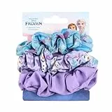 Disney Frozen Haargummis für Mädchen und Frauen, rutschfeste und weiche Pferdeschwanz-Halter - 3 Haargummis Set (2 bedruckt, 1 einfarbig)