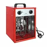 Aufun Heizlüfter Elektroheizung 3KW 220V-Profi-Industrie Heizgerät Elektroheizer Heizstrahler Heizgebläse mit 4 Heizstufen, Überlastschutz, ideal für Innen- und Außeneinsatz(3KW)