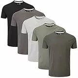 Charles Wilson 5er Packung Einfarbige T-Shirts mit Rundhalsausschnitt (Large, Grey Essentials)