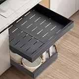 Aonext 2 Stück Teleskopschublade, Ausziehbare Schublade KüChe,KüChenschrank Organizer für KüChenschräNke, Schubladen Organizer,Kein Bohren und Nageln Erforderlich KüChenschublade