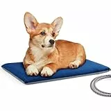 pecute Haustier Heizkissen, Outdoor Heizdecke Haustier wasserdichte IPX7, Elektrisches Heizkissen für Katzen, Heizmatte 9-stöckige Struktur mit Anti-Bite-Schlauchwickel Kabel(L, 70x40cm)