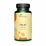 Folsäure 400μg Kapseln | Premium: Quatrefolic 5-MTHF Folat | Rohstoff aus Italien | Kinderwunsch - Schwangerschaft | Ohne Zusatzstoffe | Deutsche Produktion Vegavero