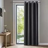 Deconovo Vorhänge Blickdicht Verdunklungsvorhang H214 x B132 cm Gardine mit Ösen Raumteiler Vorhang Wohnzimmer Thermogardine Wärmeisolierung Dunkelgrau, 1 Stück