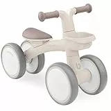 KikkaBoo Laufrad ab 1 Jahr ZIPI, Lauflernrad ohne Pedale mit Korb, Balance Bike, Einstellbar, Baby Erstes Fahrrad Spielzeug 12–24 Monate, Geschenk Junge Mädchen, Beige